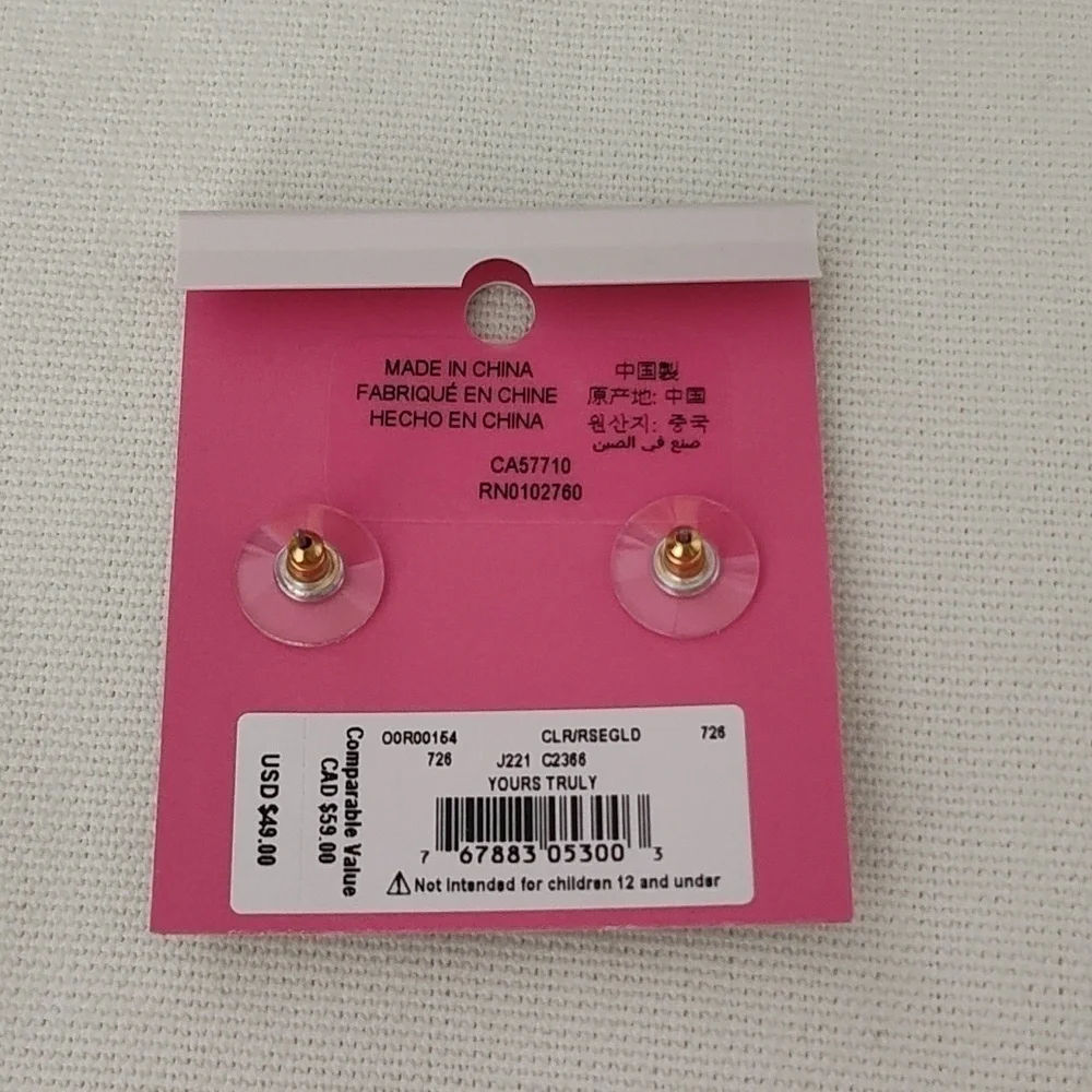 New Kate Spade Heart Earrings Set